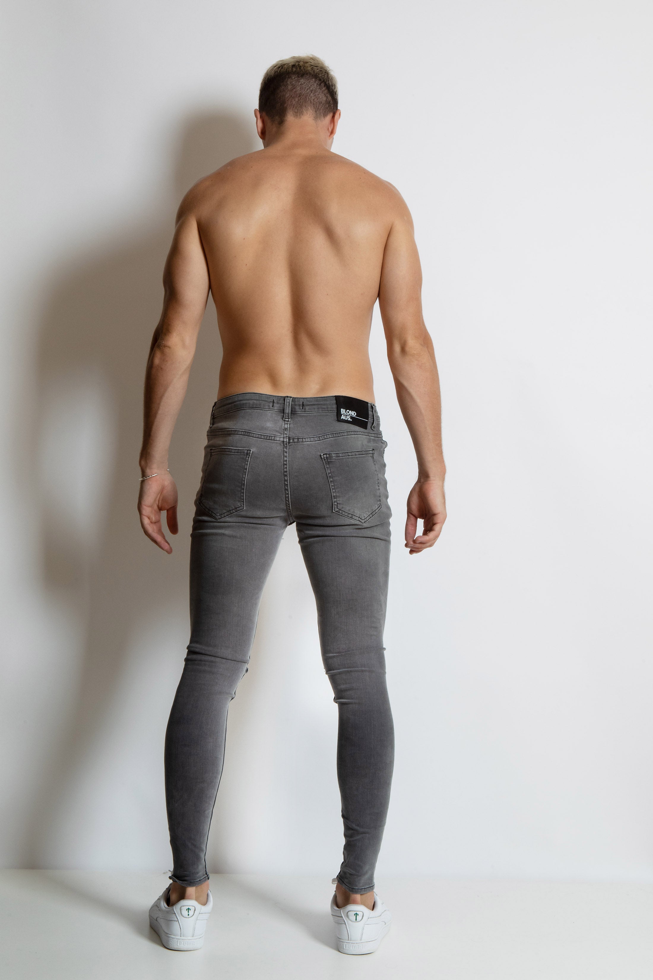 Grey Non Ripped Jeans